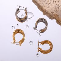 Fashion Simple Jewelry Women's Stainless Steel Spiral Twist Earrings main image 2