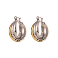 Fashion Simple Jewelry Women's Stainless Steel Spiral Twist Earrings sku image 2