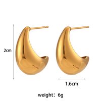 Fashion Simple Jewelry Women's Stainless Steel Hollow Glossy Ear Studs main image 3
