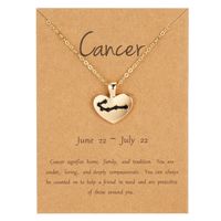 Fashion Creative Heart Shaped Pendant Twelve Constellation Paper Card Alloy Necklace Wholesale sku image 6