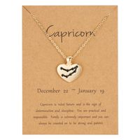 Fashion Creative Heart Shaped Pendant Twelve Constellation Paper Card Alloy Necklace Wholesale main image 2
