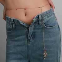 Fashion Sexy Metal Snake-shaped Red Natural Stone Waist Chain main image 1