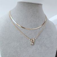Fashion Inlay Diamond Snake Pendant Titanium Steel 18k Gold Plating Clavicle Chain main image 2