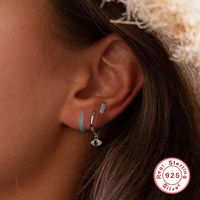 Women's Fashion Simple Style Devil's Eye Sterling Silver Earrings Artificial Gemstones Zircon Stud Earrings main image 4