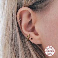 Women's Simple Style Snake Sterling Silver Gem Earrings Gold Plated 925 Silver Earrings main image 5