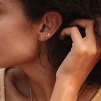 Women's Fashion Geometric Sterling Silver Zircon Earrings Ear Studs 925 Silver Earrings main image 5