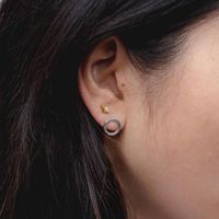 Women's Simple Style Geometric Sterling Silver Zircon Ear Studs Gold Plated 925 Silver Earrings main image 5