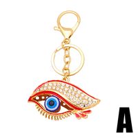 New Creative Golden Pendant Devil’s Eye Palm Inlaid Rhinestone Alloy Key Chain sku image 1