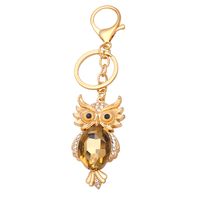 Fashion Owl Metal Rhinestones Unisex Keychain sku image 1