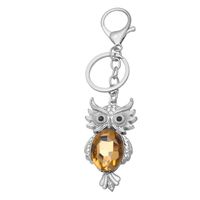 Fashion Owl Metal Rhinestones Unisex Keychain sku image 2