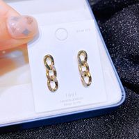 Women's Ins Style Fashion Geometric Copper Earrings Inlaid Zircon Zircon Drop Earrings main image 1