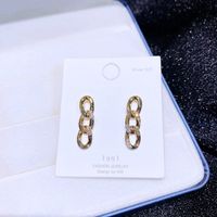 Women's Ins Style Fashion Geometric Copper Earrings Inlaid Zircon Zircon Drop Earrings sku image 1