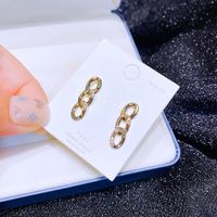 Women's Ins Style Fashion Geometric Copper Earrings Inlaid Zircon Zircon Drop Earrings main image 3