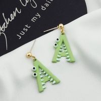 Personalized Simple Cartoon Cute Letters Crocodile Ear Studs main image 1