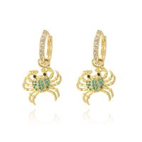 Fashion New Accessories Animal Crab Pendant Inlay Zircon Copper Earrings main image 3