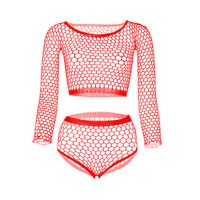 New Style Ripped Fishnet Clothes Shorts Solid Color Sexy Lingerie Suit sku image 4