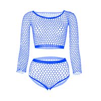 New Style Ripped Fishnet Clothes Shorts Solid Color Sexy Lingerie Suit sku image 5