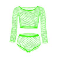 New Style Ripped Fishnet Clothes Shorts Solid Color Sexy Lingerie Suit sku image 7
