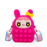 Cute Cartoon Anime Silicone Coin Purse Press Bubble Concave Crossbody Bag sku image 9