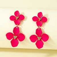 Ins Style Sweet Flowers Alloy Inlay Rhinestones Women's Ear Studs main image 2