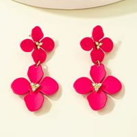 Ins Style Sweet Flowers Alloy Inlay Rhinestones Women's Ear Studs main image 7