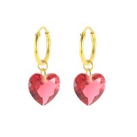 S925 Sterling Silver Fashion Creative Colorful Heart-shaped Crystal Eardrops Earrings main image 4