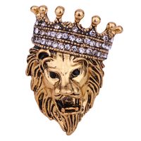 Business Retro British Style Lion Rhinestone Zinc Diamond Men'S Brooches main image 8