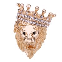 Business Retro British Style Lion Rhinestone Zinc Diamond Men'S Brooches sku image 3