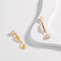 New Fashion Creative Shell Ear Hook Round Pearl Alloy Earrings main image 3