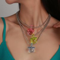 Fashion Transparent Candy Color Bead Big Baby Pop Pendant Necklace main image 1