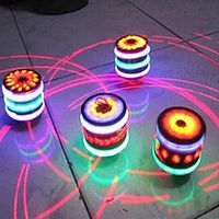 Colorful Music Light-emitting Gyro Children's Rotary Table Flash Electric Toy Imitation Wooden Top main image 1
