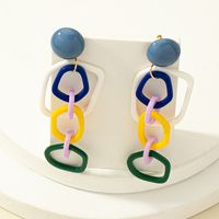 Women's Fashion Colorful Synthetic Resin Earrings No Inlaid Stud Earrings sku image 1
