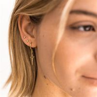 Women's Fashion Geometric Sterling Silver Zircon Earrings Ear Studs 925 Silver Earrings main image 2