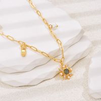 Frau Luxuriös Mode Einfacher Stil Geometrisch Hand Kupfer Künstliche Perlen Zirkon Halskette Überzug Eingelegter Zirkon main image 1