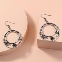 Fashion Retro Simple Geometric Snowflake Flower Alloy Earrings main image 4