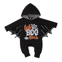 Halloween Spring And Autumn Long Sleeve Hooded One-piece Onesie Rompers Jumpsuit sku image 1