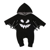 Halloween Spring And Autumn Long Sleeve Hooded One-piece Onesie Rompers Jumpsuit sku image 1