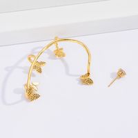 Women's Fashion Sweet Simple Style Butterfly Copper Gold Plated Earrings Plating Zircon Earrings main image 2