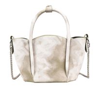 Women's Vintage Style Fashion Gradient Color Chain Bucket Type Zipper Pu Leather Shoulder Bag Handbag Bucket Bag sku image 1