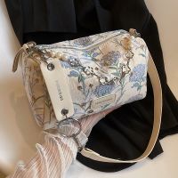 Elegant Floral Flower Square Zipper Shoulder Bag Handbag main image 1