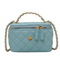 Women's Pu Leather Solid Color Lingge Vintage Style Chain Square Zipper Handbag Crossbody Bag main image 2