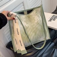Fashion Stripe Floral Square Magnetic Buckle Shoulder Bag Tote Bag main image 4