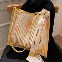 Fashion Stripe Floral Square Magnetic Buckle Shoulder Bag Tote Bag main image 3