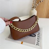 Fashion Solid Color Chain Square Zipper Shoulder Bag Handbag main image 4
