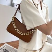 Fashion Solid Color Chain Square Zipper Shoulder Bag Handbag sku image 2