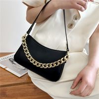 Fashion Solid Color Chain Square Zipper Shoulder Bag Handbag sku image 1