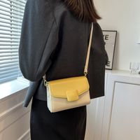 Women's Pu Leather Color Block Fashion Square Magnetic Buckle Crossbody Bag sku image 1