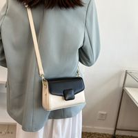 Women's Pu Leather Color Block Fashion Square Magnetic Buckle Crossbody Bag sku image 3