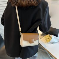 Women's Pu Leather Color Block Fashion Square Magnetic Buckle Crossbody Bag sku image 4