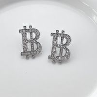 Women's Hip-hop Letter Alloy Earrings Inlay Rhinestone Earrings main image 3